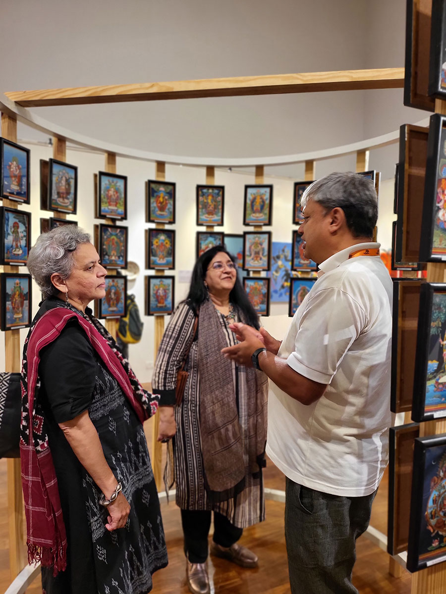 General Secretary of NAC Bikash Ratna Dhakhwa in converstion with Roobina Karode, Director of Kiran Nadar Museum, Delhi and Brinda Miller, Education Consultant at the CSMVS, Mumbai